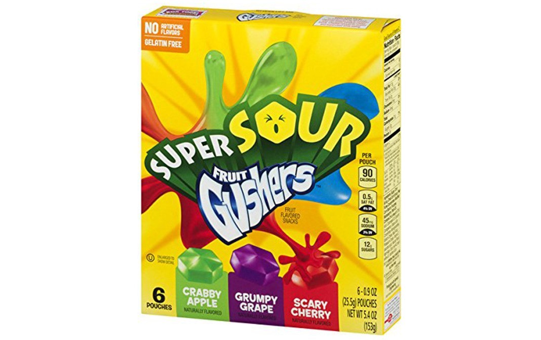 Betty Crocker Super Sour Fruit Gushers   Box  153 grams